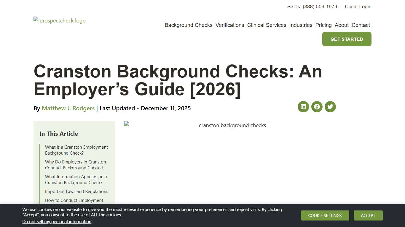 Cranston Background Checks: An Employer's Guide [2026] - iprospectcheck